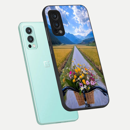  Golden Field Journey phone case For OnePlus Nord 2 showing premium glass back cover with detailed artwork