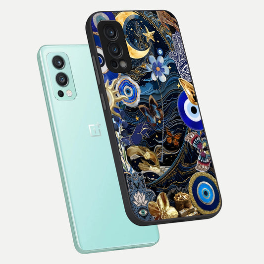  Golden Moon Magic phone case For OnePlus Nord 2 showing premium glass back cover with detailed artwork
