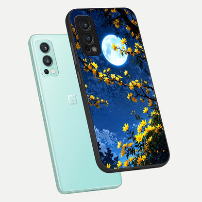  Golden Night Glow phone case For OnePlus Nord 2 showing premium glass back cover with detailed artwork