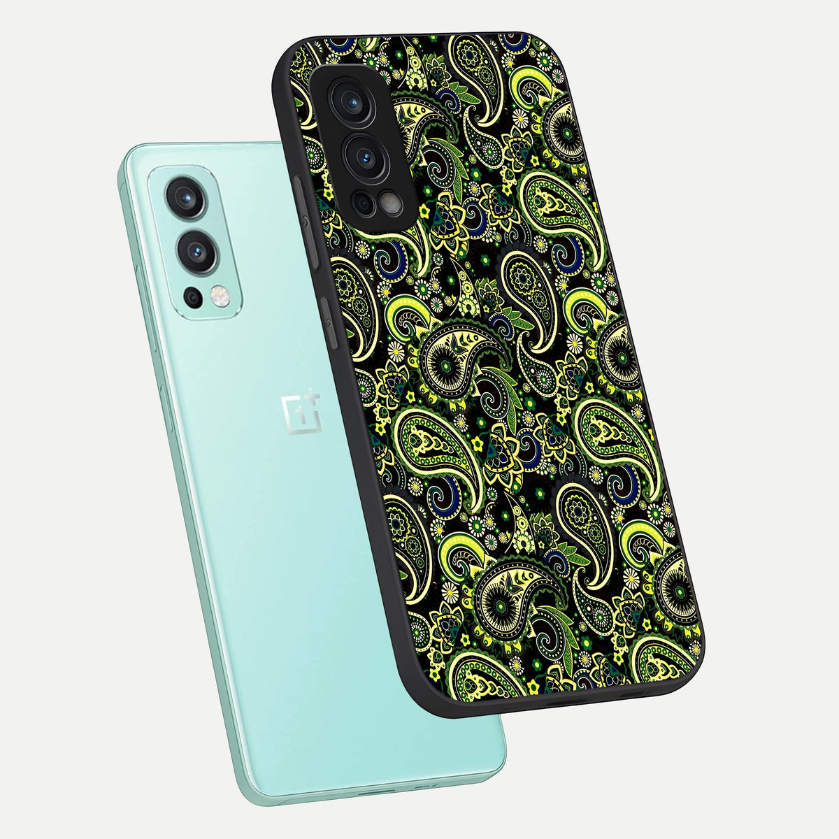  Green Lemon phone case For OnePlus Nord 2 showing premium glass back cover with detailed artwork
