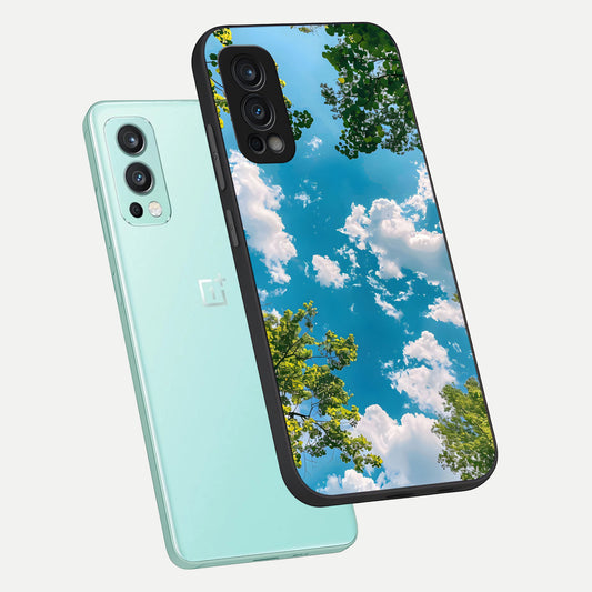  Green Moon Energy phone case For OnePlus Nord 2 showing premium glass back cover with detailed artwork