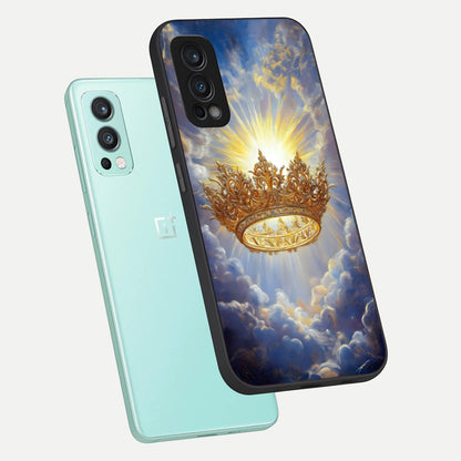  Heavenly Crown Light phone case For OnePlus Nord 2 showing premium glass back cover with detailed artwork