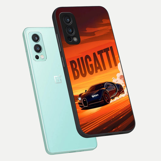  Inferno Bugatti Storm phone case For OnePlus Nord 2 showing premium glass back cover with detailed artwork