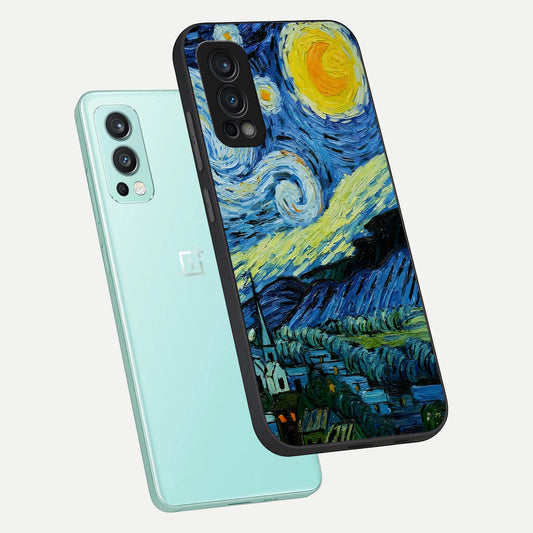  Inspired Van Gogh Art phone case For OnePlus Nord 2 showing premium glass back cover with detailed artwork