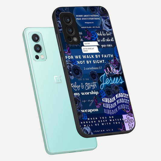  Kingdom Faith Glow phone case For OnePlus Nord 2 showing premium glass back cover with detailed artwork