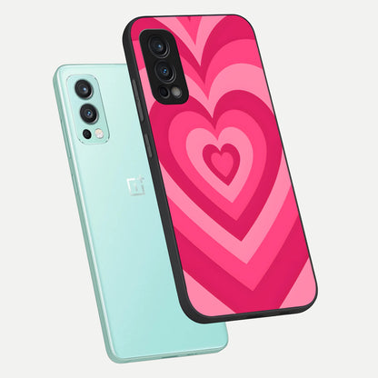  Layered Love Hearts phone case For OnePlus Nord 2 showing premium glass back cover with detailed artwork