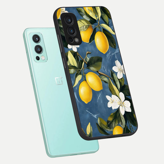  Lemon Dream Garden phone case For OnePlus Nord 2 showing premium glass back cover with detailed artwork