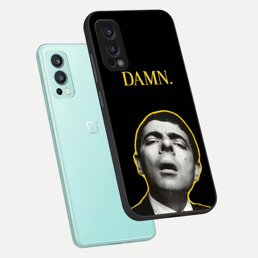  Mr Bean Damn phone case For OnePlus Nord 2 showing premium glass back cover with detailed artwork
