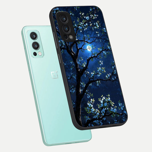  Mystic Floral Night phone case For OnePlus Nord 2 showing premium glass back cover with detailed artwork