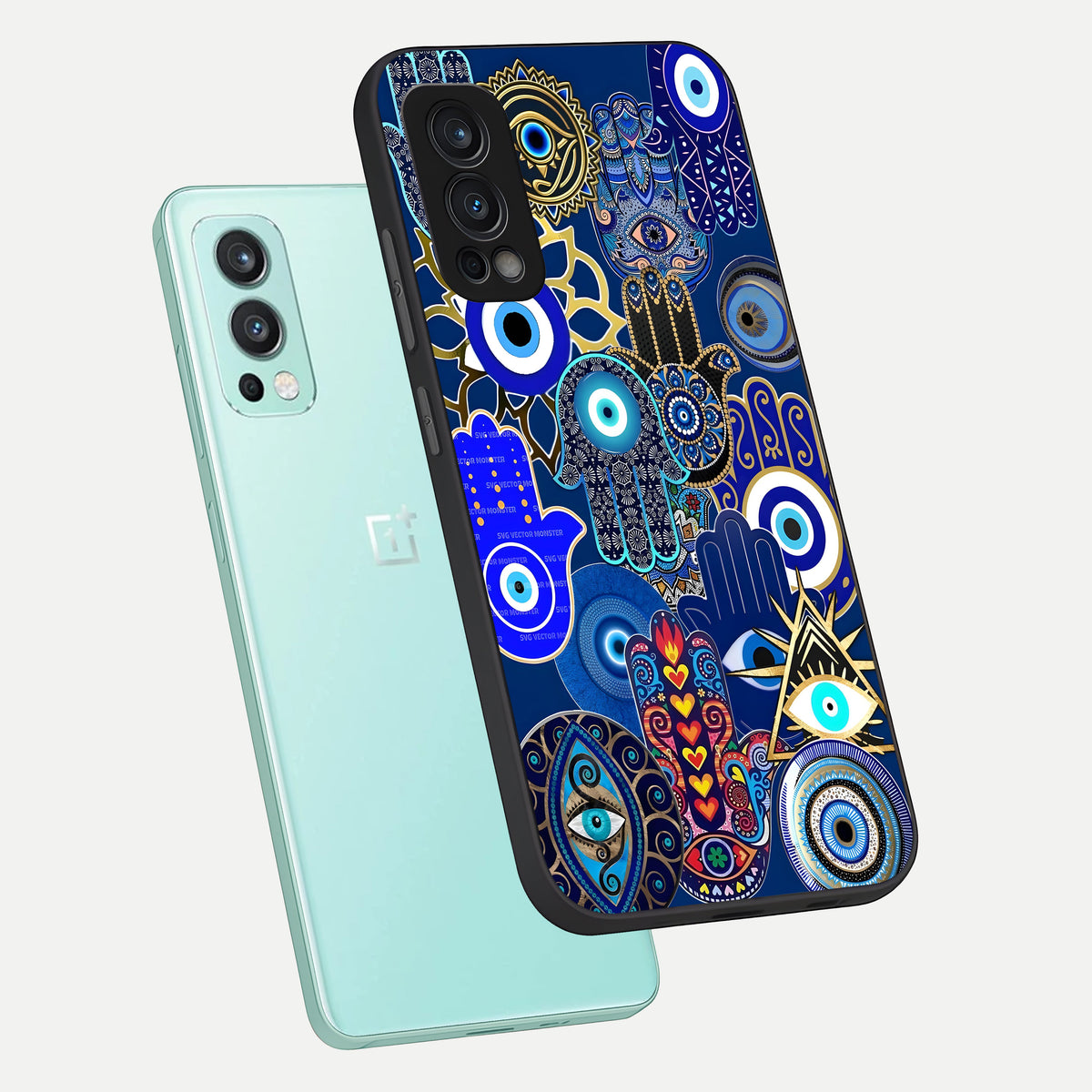  Mystic Palm Guard phone case For OnePlus Nord 2 showing premium glass back cover with detailed artwork