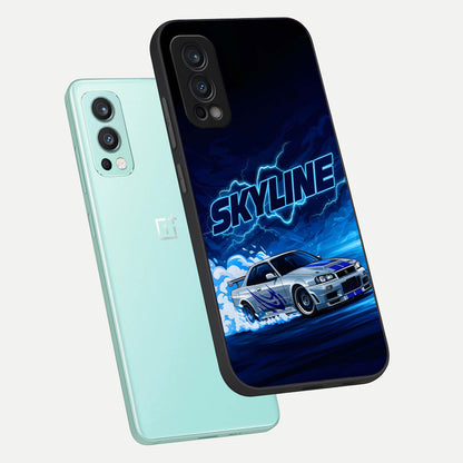  Neon Drift Beast phone case For OnePlus Nord 2 showing premium glass back cover with detailed artwork