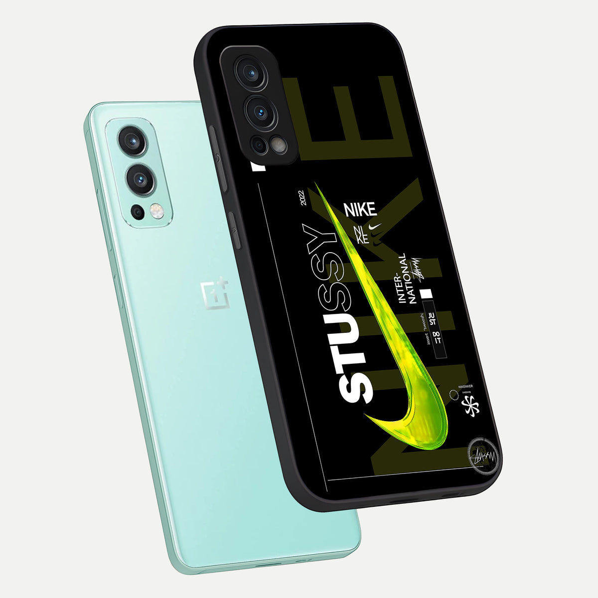  Neon Street Edition phone case For OnePlus Nord 2 showing premium glass back cover with detailed artwork