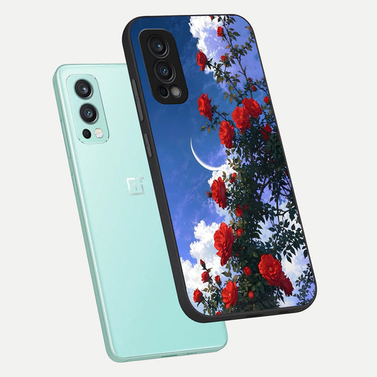 Rose Drift Flowers phone case For OnePlus Nord 2 showing premium glass back cover with detailed artwork