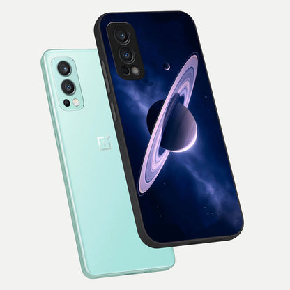  Saturn Ring Mystique phone case For OnePlus Nord 2 showing premium glass back cover with detailed artwork