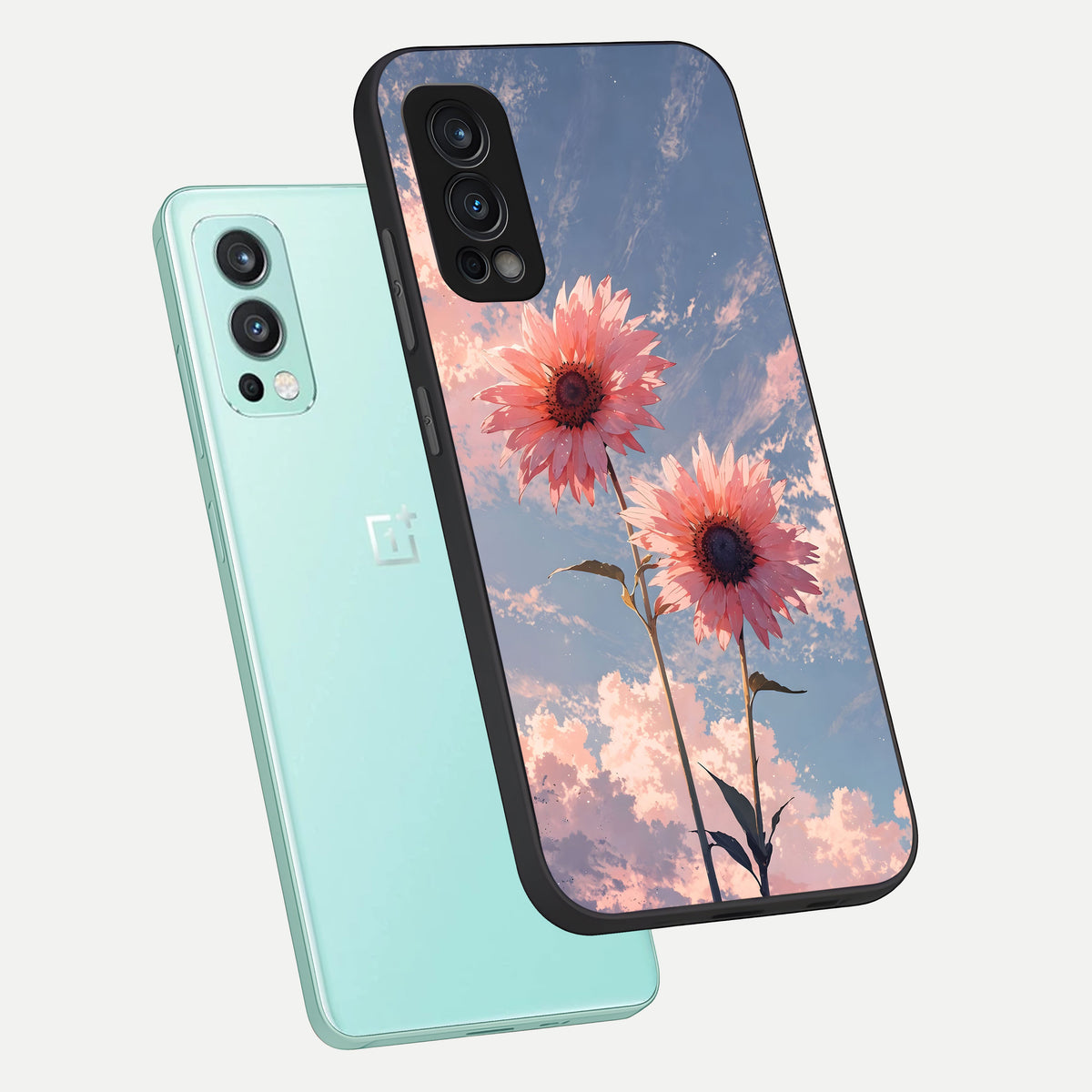  Sun Moon Balance phone case For OnePlus Nord 2 showing premium glass back cover with detailed artwork