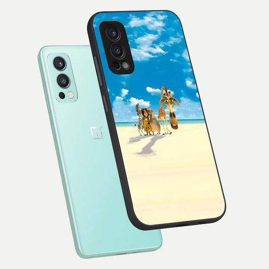  Tropical Fun Squad phone case For OnePlus Nord 2 showing premium glass back cover with detailed artwork