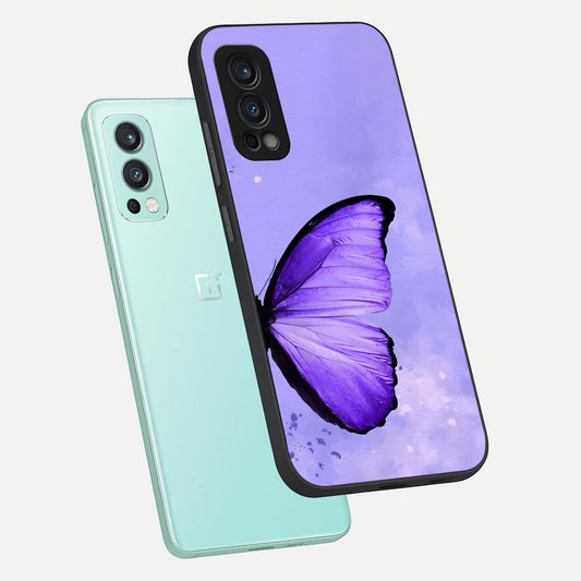  Violet Dream Wing phone case For OnePlus Nord 2 showing premium glass back cover with detailed artwork