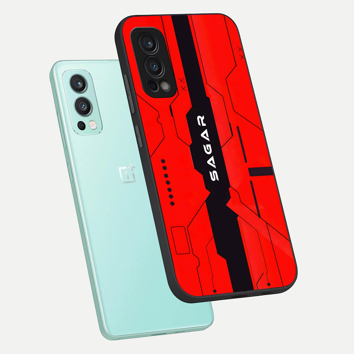  Voltage Rise CYBERPUNK Custom Name phone case For OnePlus Nord 2 showing premium custom name glass back cover