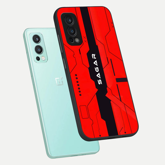  Voltage Rise CYBERPUNK Custom Name phone case For OnePlus Nord 2 showing premium custom name glass back cover