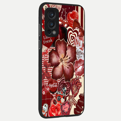  Aesthetic Little Freak back cover For OnePlus Nord 2 slim fit glass case with vibrant aesthetic design