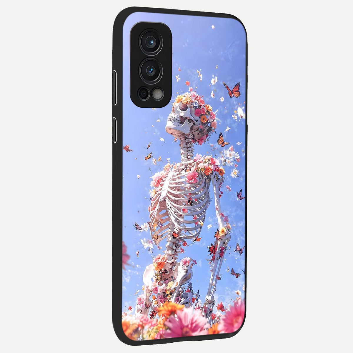  Bloom Beyond Bones back cover For OnePlus Nord 2 slim fit glass case with vibrant aesthetic design