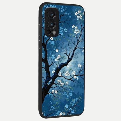  Blue Tree Serenity back cover For OnePlus Nord 2 slim fit glass case with vibrant aesthetic design