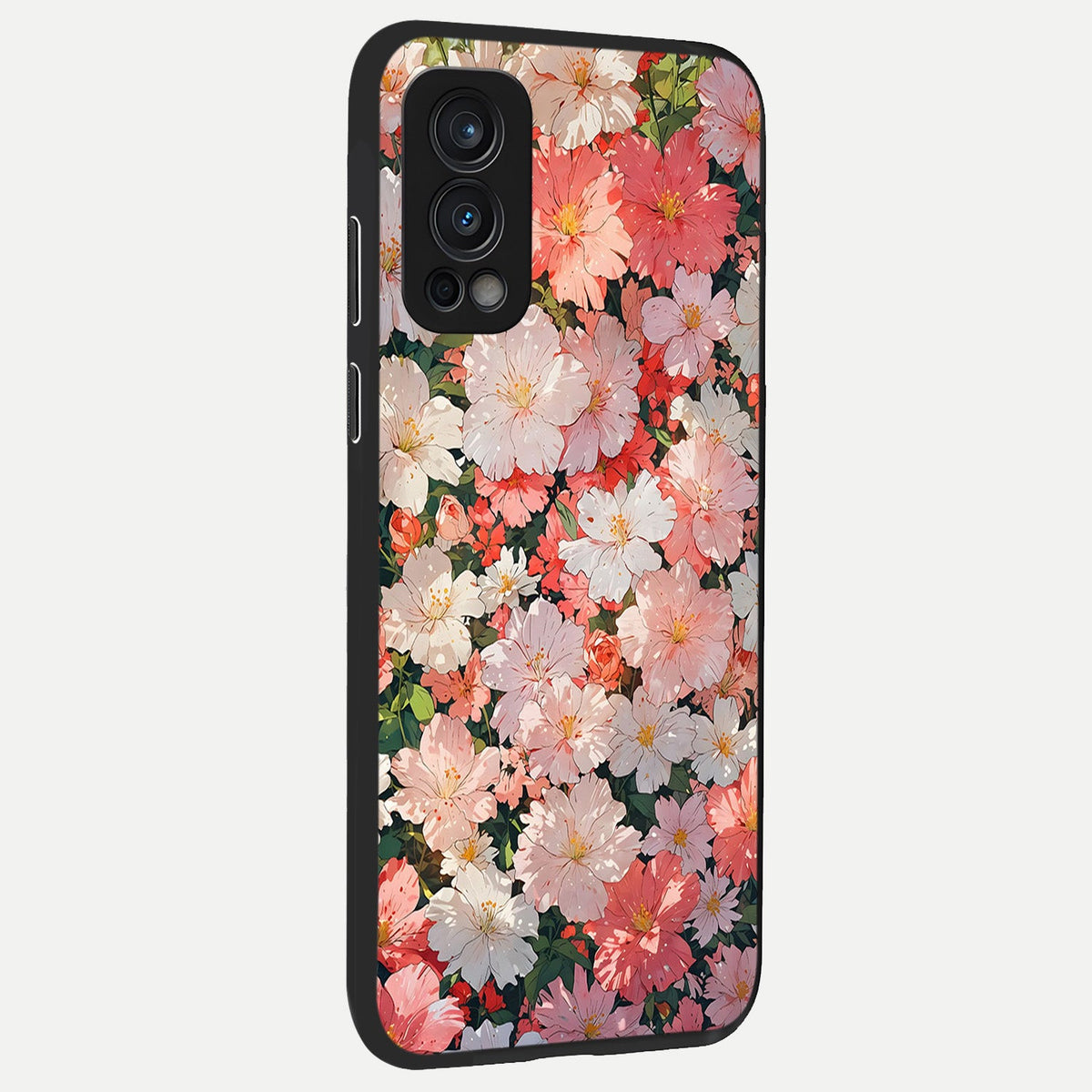  Blush Bloom Field back cover For OnePlus Nord 2 slim fit glass case with vibrant aesthetic design
