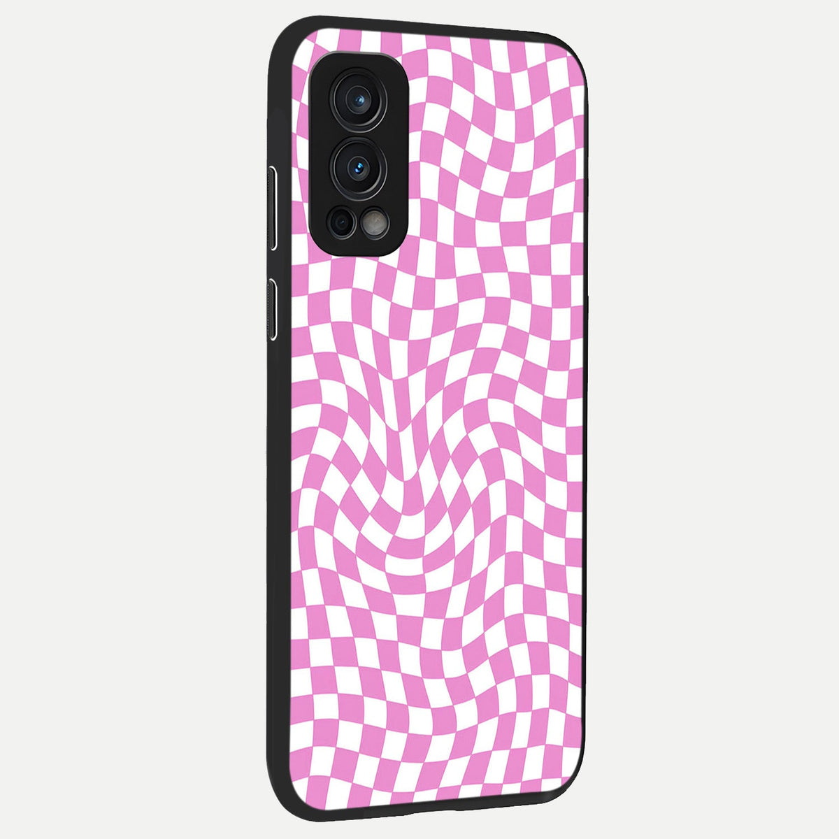  Bubblegum Check Wave back cover For OnePlus Nord 2 slim fit glass case with vibrant aesthetic design