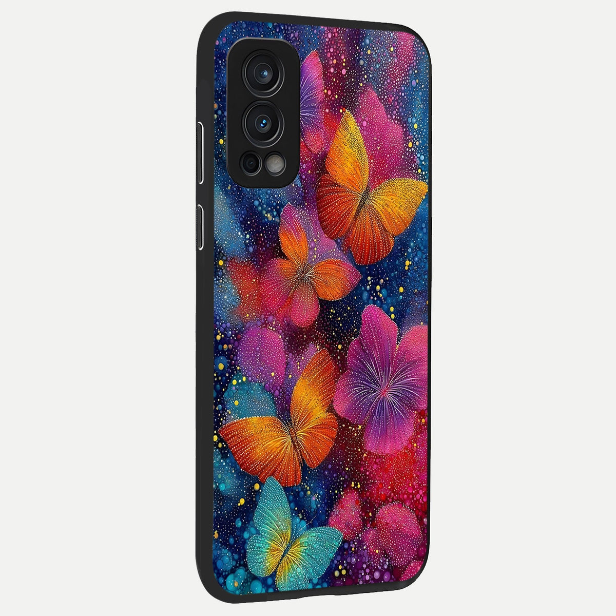  Butterfly Dream Mist back cover For OnePlus Nord 2 slim fit glass case with vibrant aesthetic design