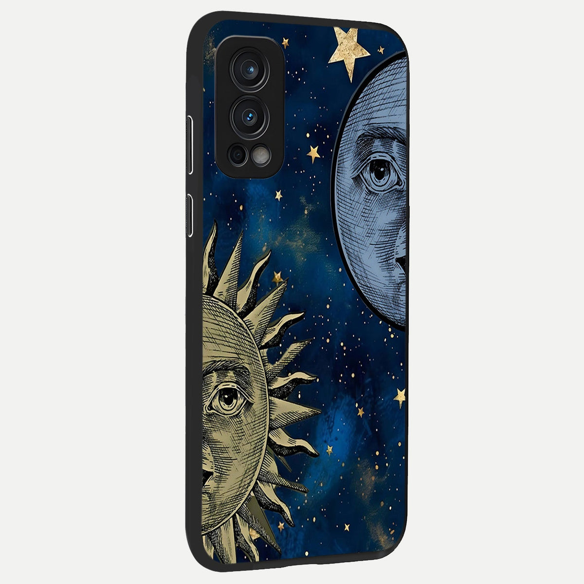  Celestial Moon With Sun back cover For OnePlus Nord 2 slim fit glass case with vibrant aesthetic design