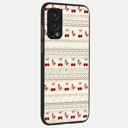  Cherry Bloom Charm back cover For OnePlus Nord 2 slim fit glass case with vibrant aesthetic design