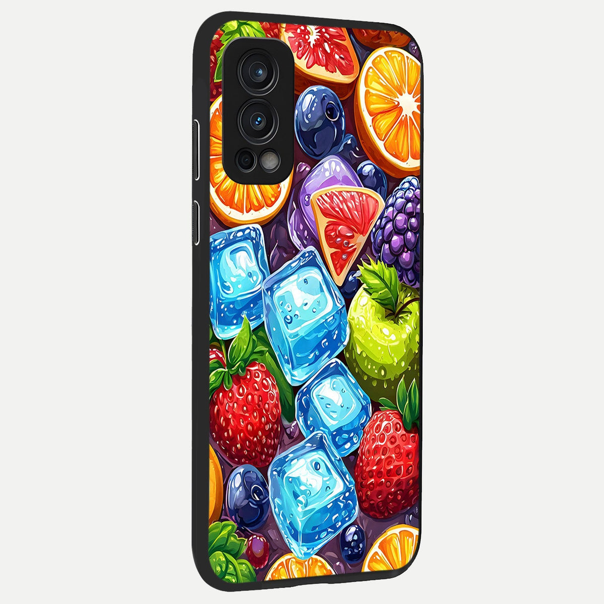  Colorful Fruits with Ice back cover For OnePlus Nord 2 slim fit glass case with vibrant aesthetic design