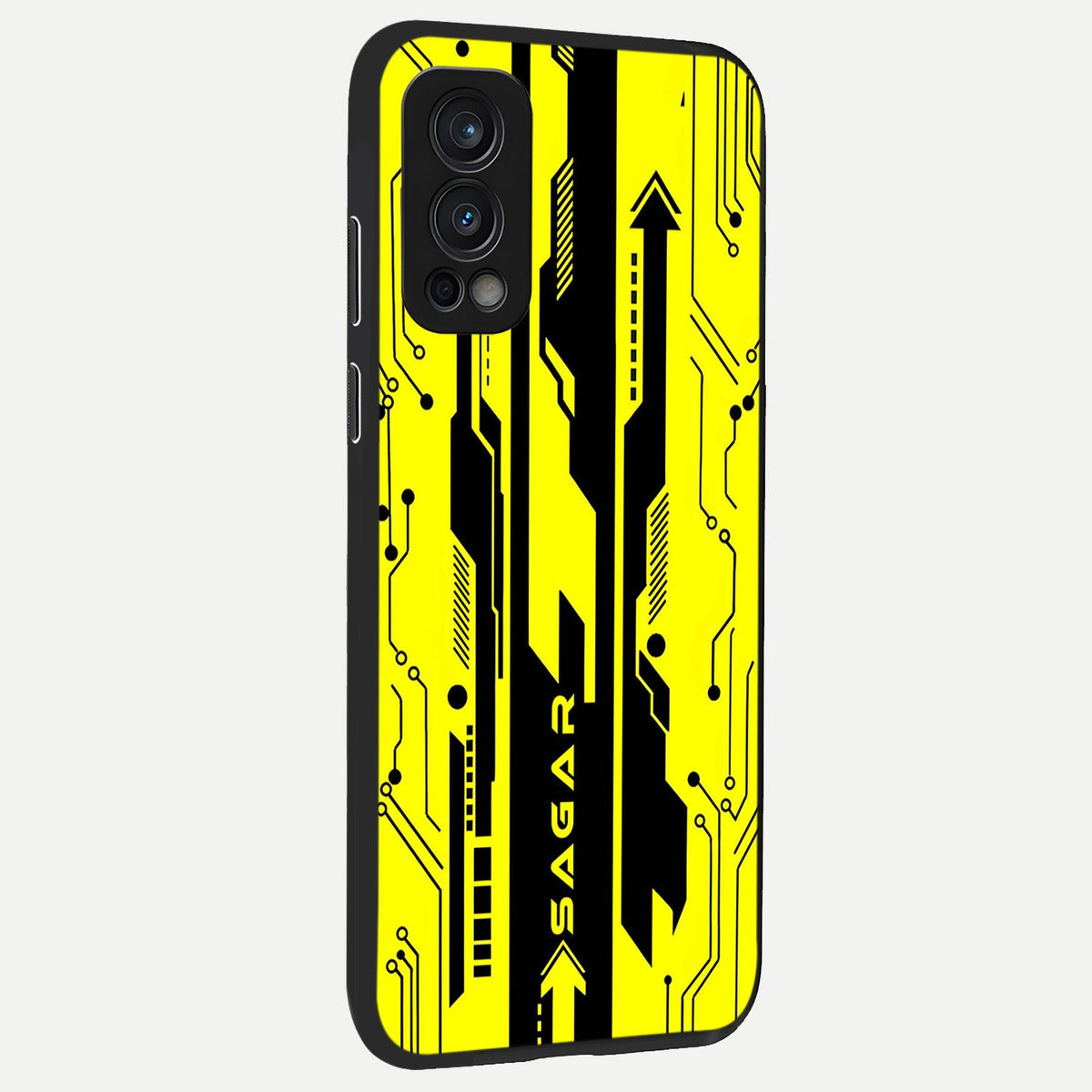  Electric Pulse CYBERPUNK Custom Name back cover For OnePlus Nord 2 slim fit glass case with vibrant aesthetic design