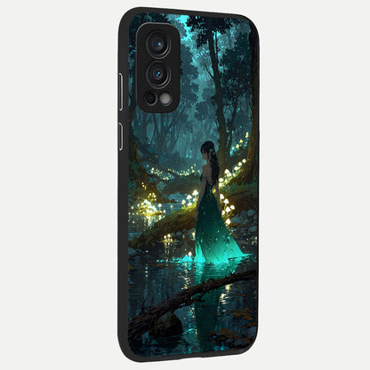  Enchanted Forest Glow back cover For OnePlus Nord 2 slim fit glass case with vibrant aesthetic design