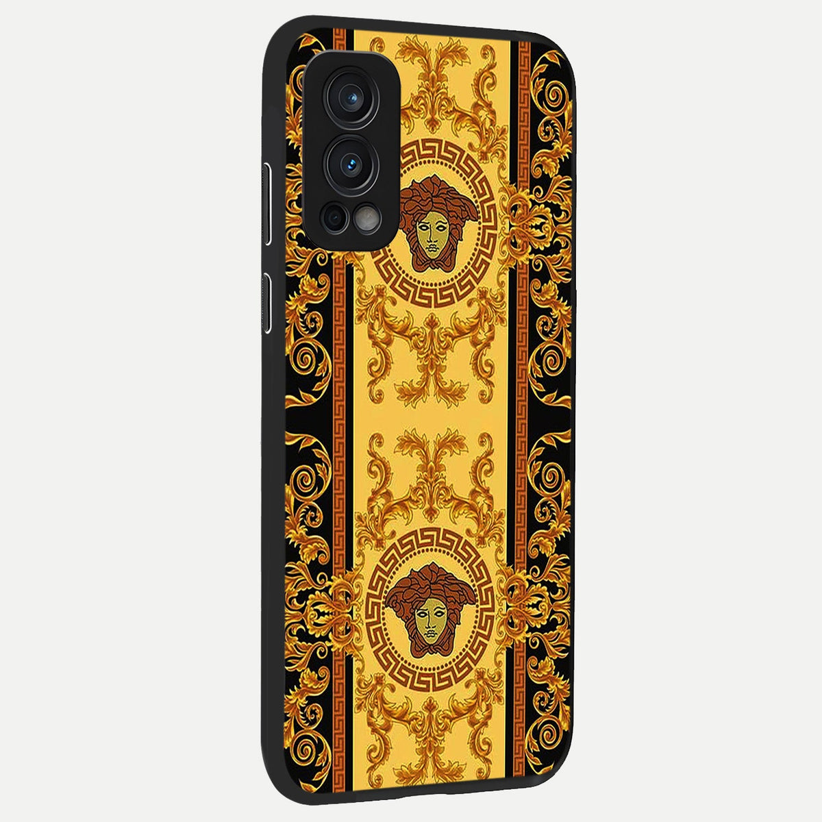  Golden Royal Heritage back cover For OnePlus Nord 2 slim fit glass case with vibrant aesthetic design