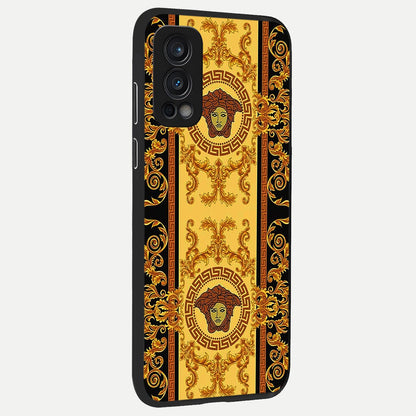  Golden Royal Heritage back cover For OnePlus Nord 2 slim fit glass case with vibrant aesthetic design