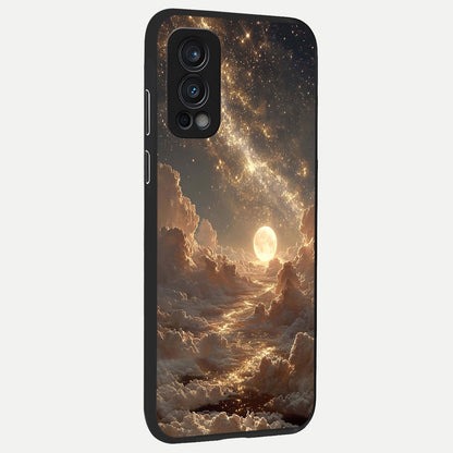  Golden Sky Dream back cover For OnePlus Nord 2 slim fit glass case with vibrant aesthetic design