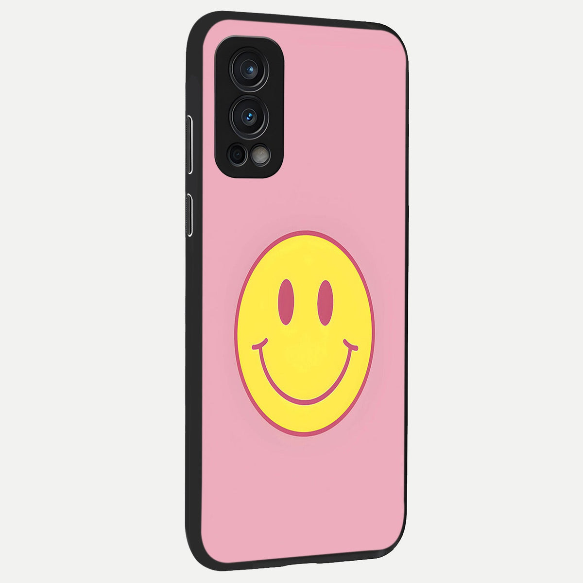  Happy Pink Mood back cover For OnePlus Nord 2 slim fit glass case with vibrant aesthetic design