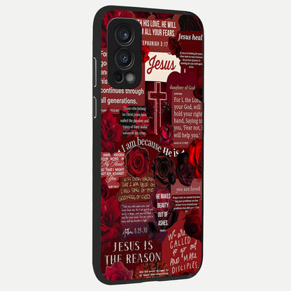  Jesus Love Heals back cover For OnePlus Nord 2 slim fit glass case with vibrant aesthetic design