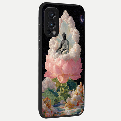  Lotus Divine Peace back cover For OnePlus Nord 2 slim fit glass case with vibrant aesthetic design