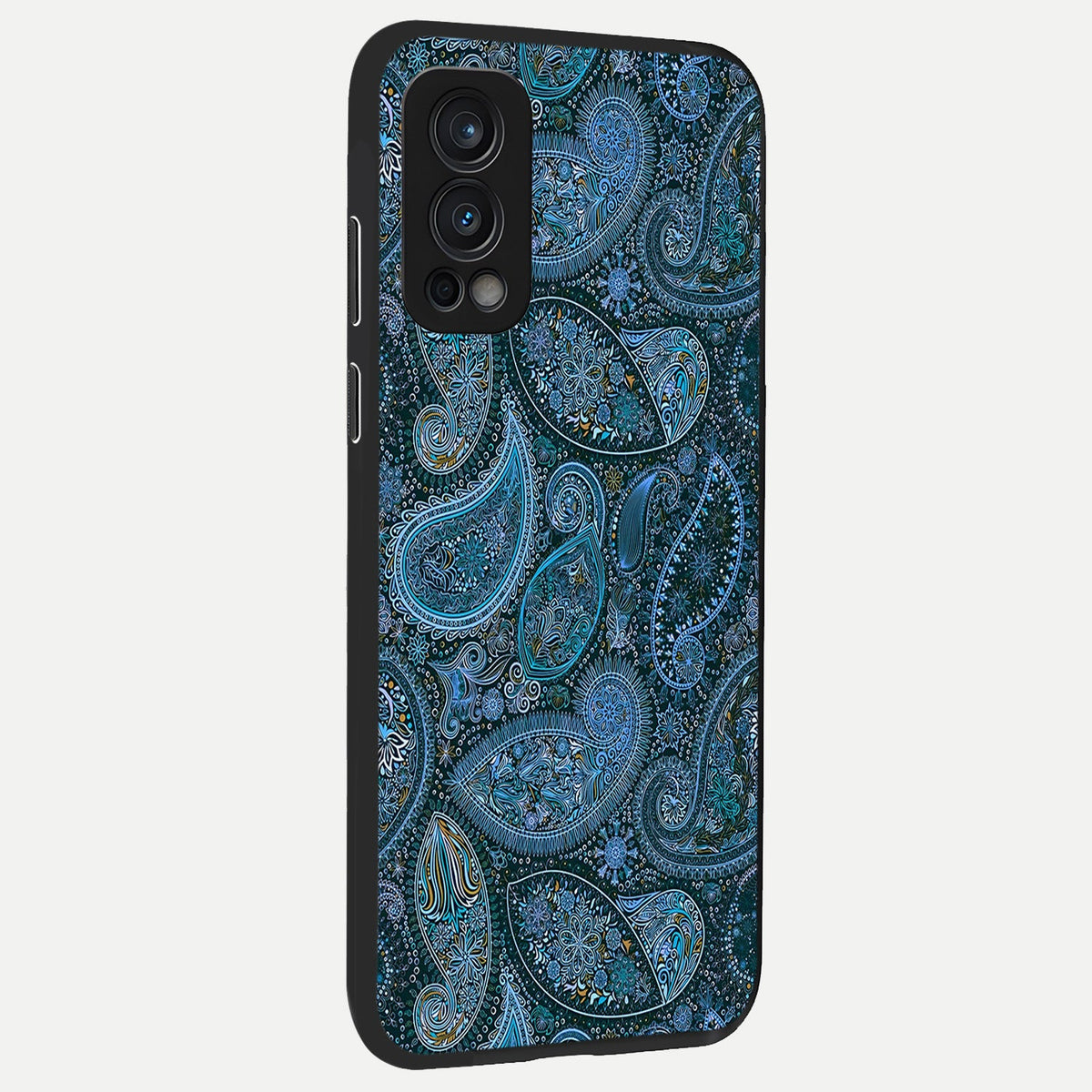  Midnight Paisley Glow back cover For OnePlus Nord 2 slim fit glass case with vibrant aesthetic design