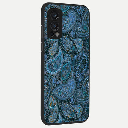  Midnight Paisley Glow back cover For OnePlus Nord 2 slim fit glass case with vibrant aesthetic design