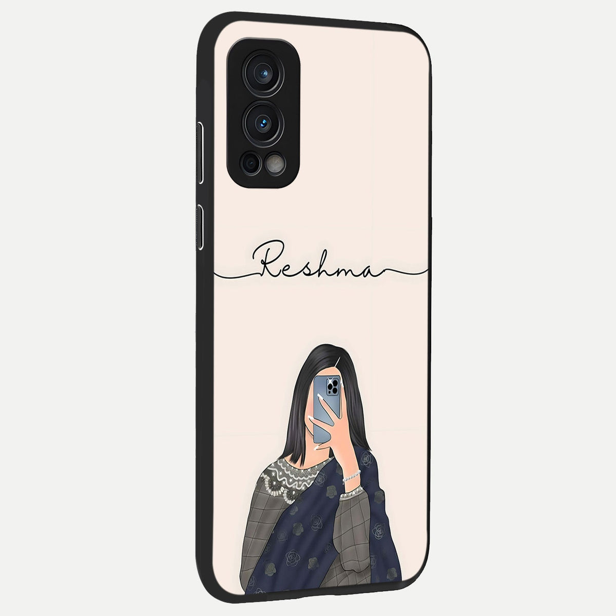  Mirror Mood Muse With Custom Name back cover For OnePlus Nord 2 slim fit glass case with vibrant aesthetic design