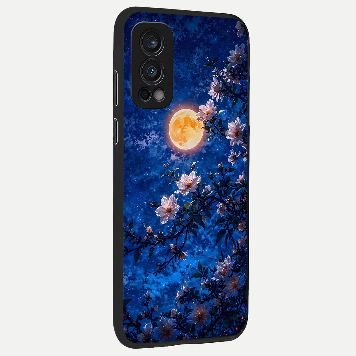  Moonlit Blossoms Night back cover For OnePlus Nord 2 slim fit glass case with vibrant aesthetic design