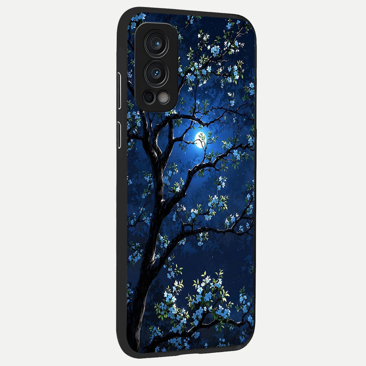  Mystic Floral Night back cover For OnePlus Nord 2 slim fit glass case with vibrant aesthetic design