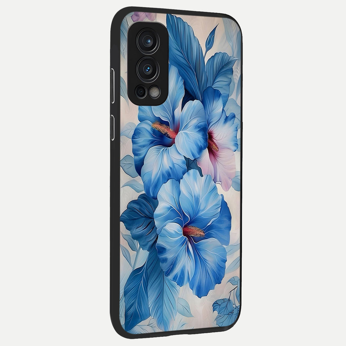  Ocean Hibiscus Grace back cover For OnePlus Nord 2 slim fit glass case with vibrant aesthetic design