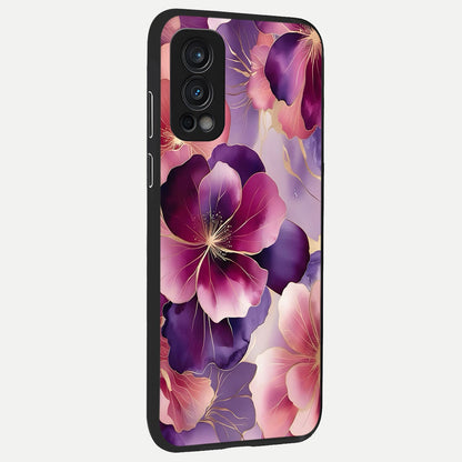  Pink Bouquet Florals back cover For OnePlus Nord 2 slim fit glass case with vibrant aesthetic design