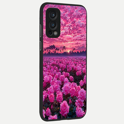  Rose Sunset Valley back cover For OnePlus Nord 2 slim fit glass case with vibrant aesthetic design
