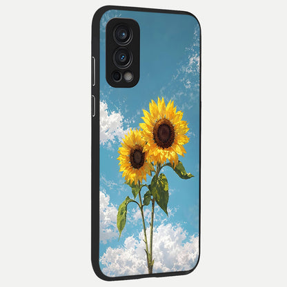  Sunlit Daisy Glow back cover For OnePlus Nord 2 slim fit glass case with vibrant aesthetic design