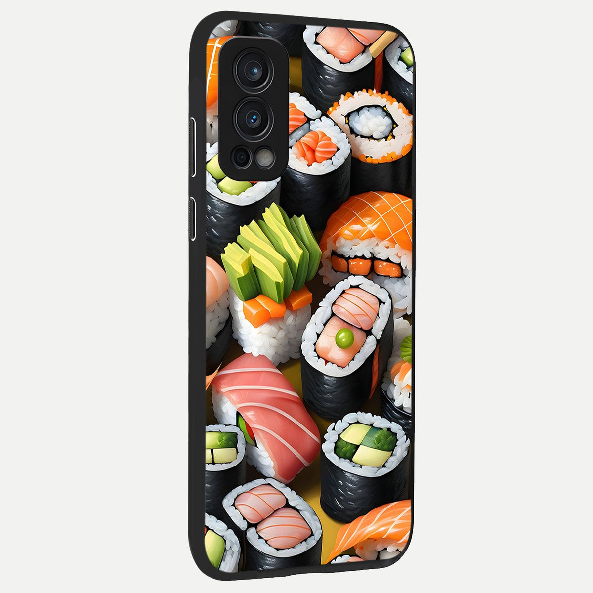  Sushi Food Pattern back cover For OnePlus Nord 2 slim fit glass case with vibrant aesthetic design